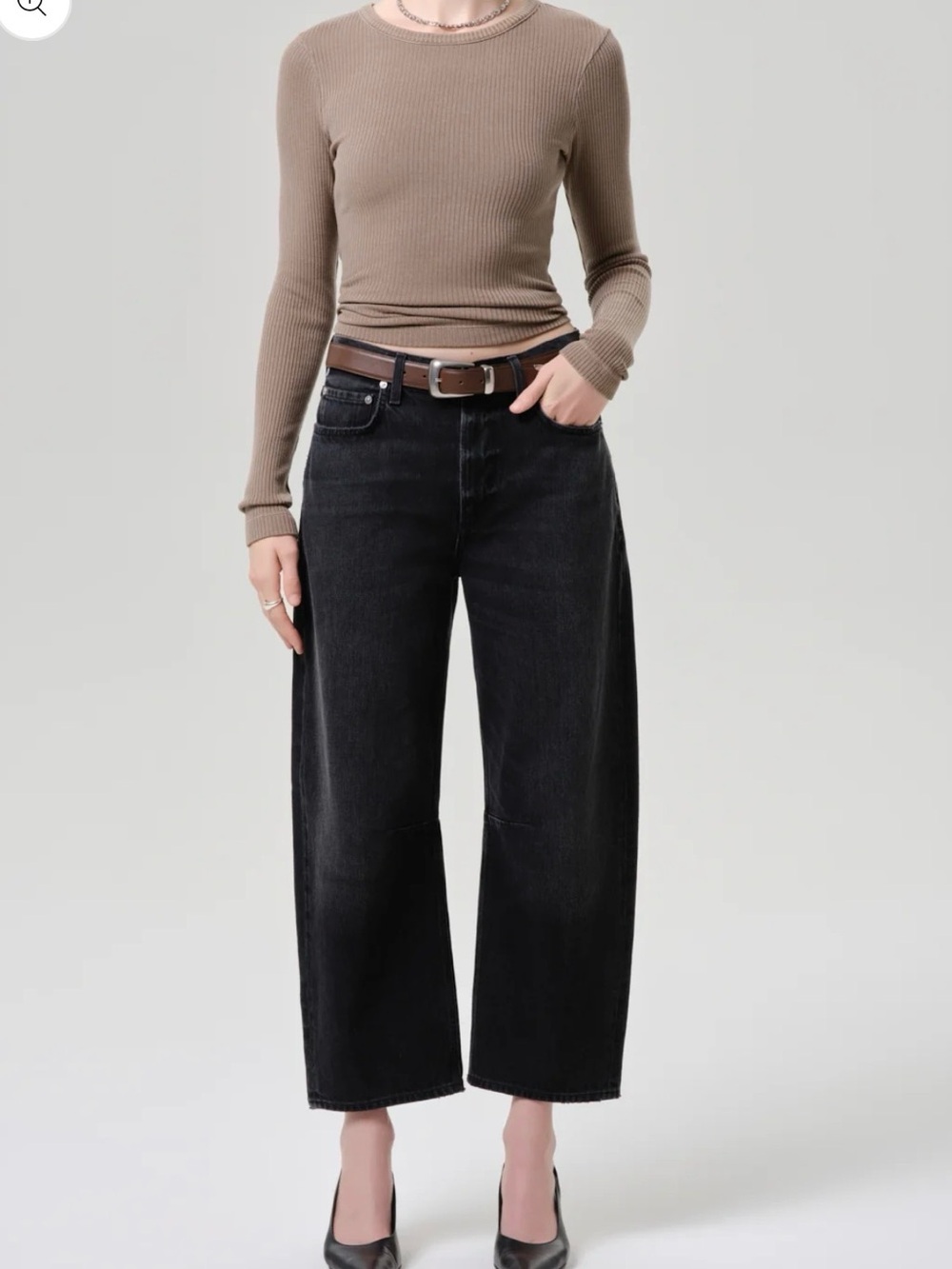 EUC Citizens Of Humanity Miro Black Wide-Leg High-Rise Jeans size 29